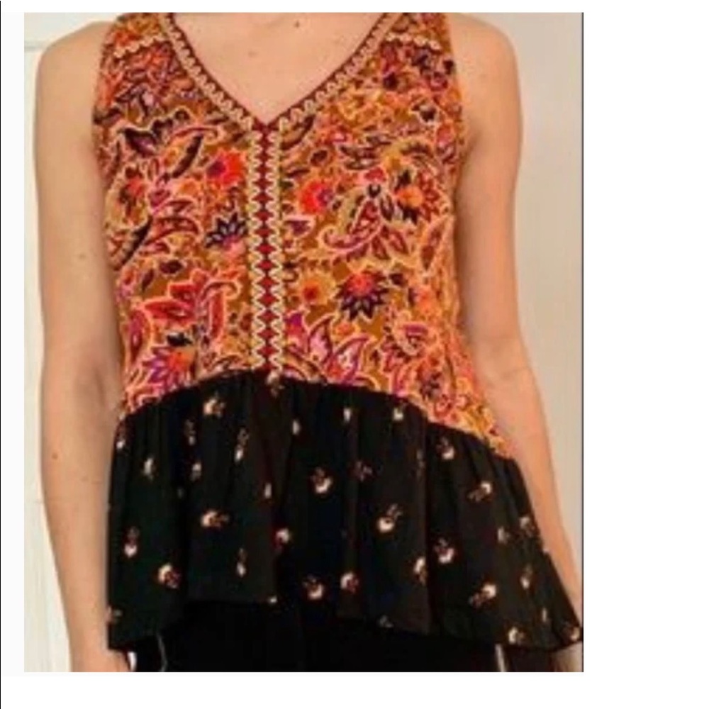 NEW Patrons of Peace Al- Spice Print Boho Tank top size Small 🆕